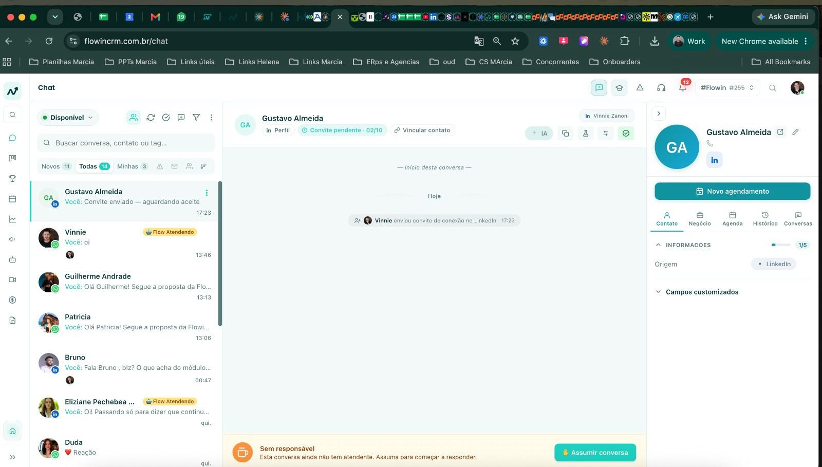 Integração com LinkedIn no chat da Márcia: o que muda